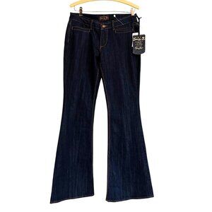 NWT Seven 7 for All Mankind Flare Jeans Womens Size 29 x 33 Dark Blue Low Rise
